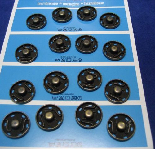 Zatrzaski metalowe "8" 21mm 16szt. Oxyd