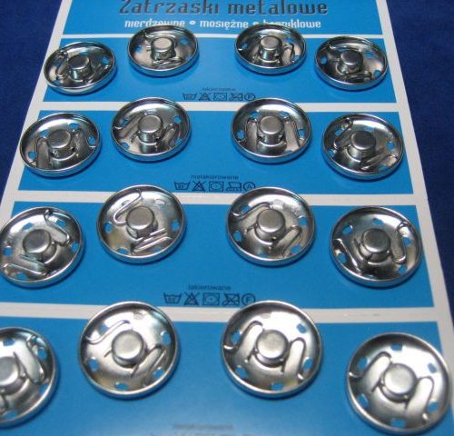 Zatrzaski metalowe "9" 23mm 16szt. Nikiel